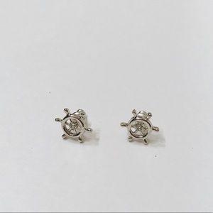 Ship Wheel Stud Earrings
